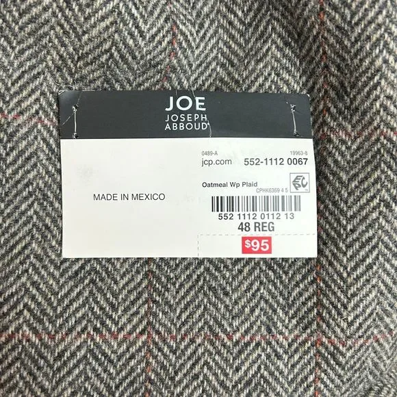 JOE Joseph Abboud Tan Brown 100% Wool Elbow Patch Jacket Sports Coat Sz 48R NWT